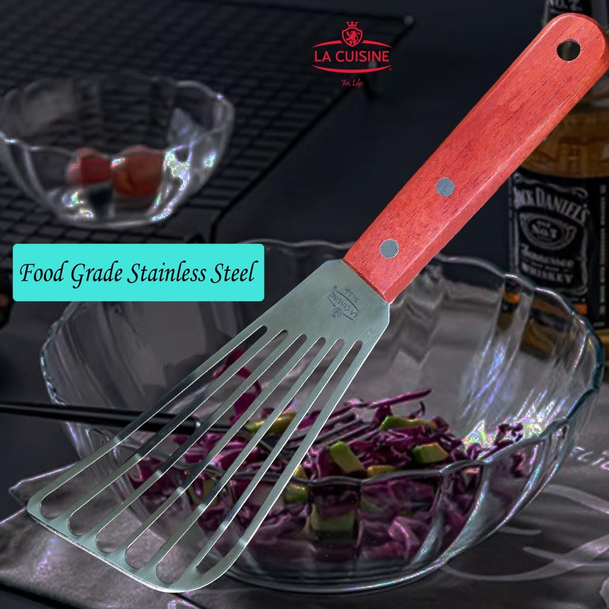 Espátula ranurada acero inox para pescado huevo panqueques 6.5