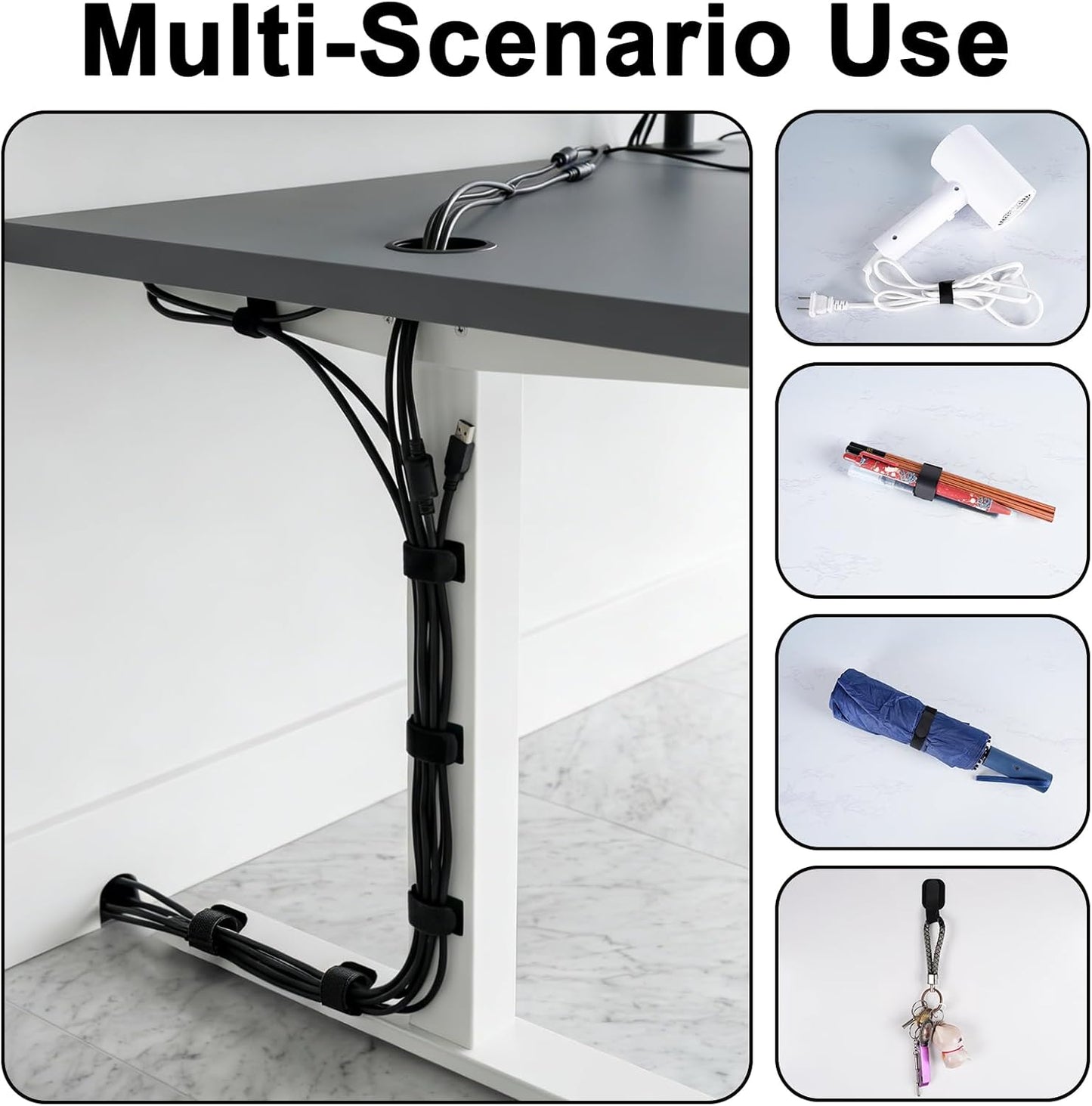 Organizador cables desmontable con bridas ajustables