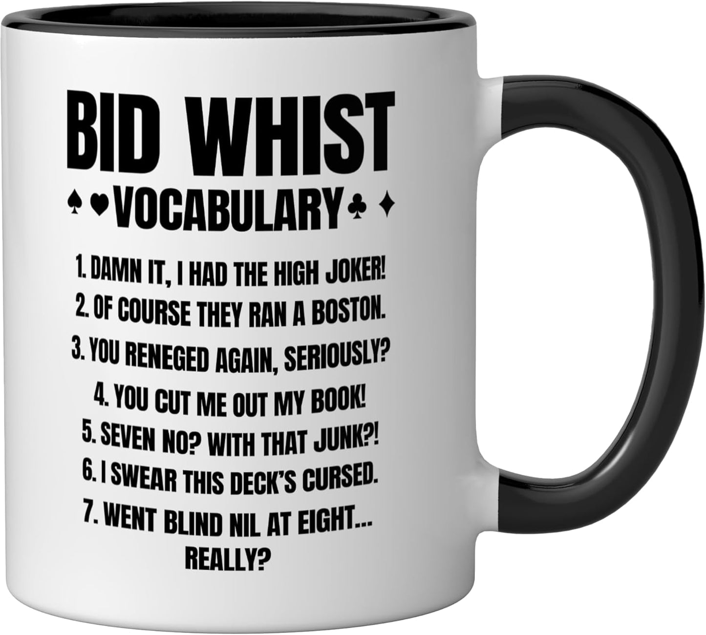 Taza cerámica Bid Whist Vocabulary negra/blanca