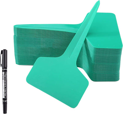 100 Etiquetas T para Plantas con Bolígrafo Gel 2.3x3.9pulg