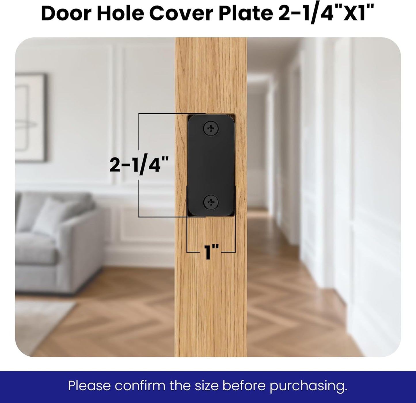 Placa cubierta puerta 1x2-1/4 pulg acero inox y madera negra