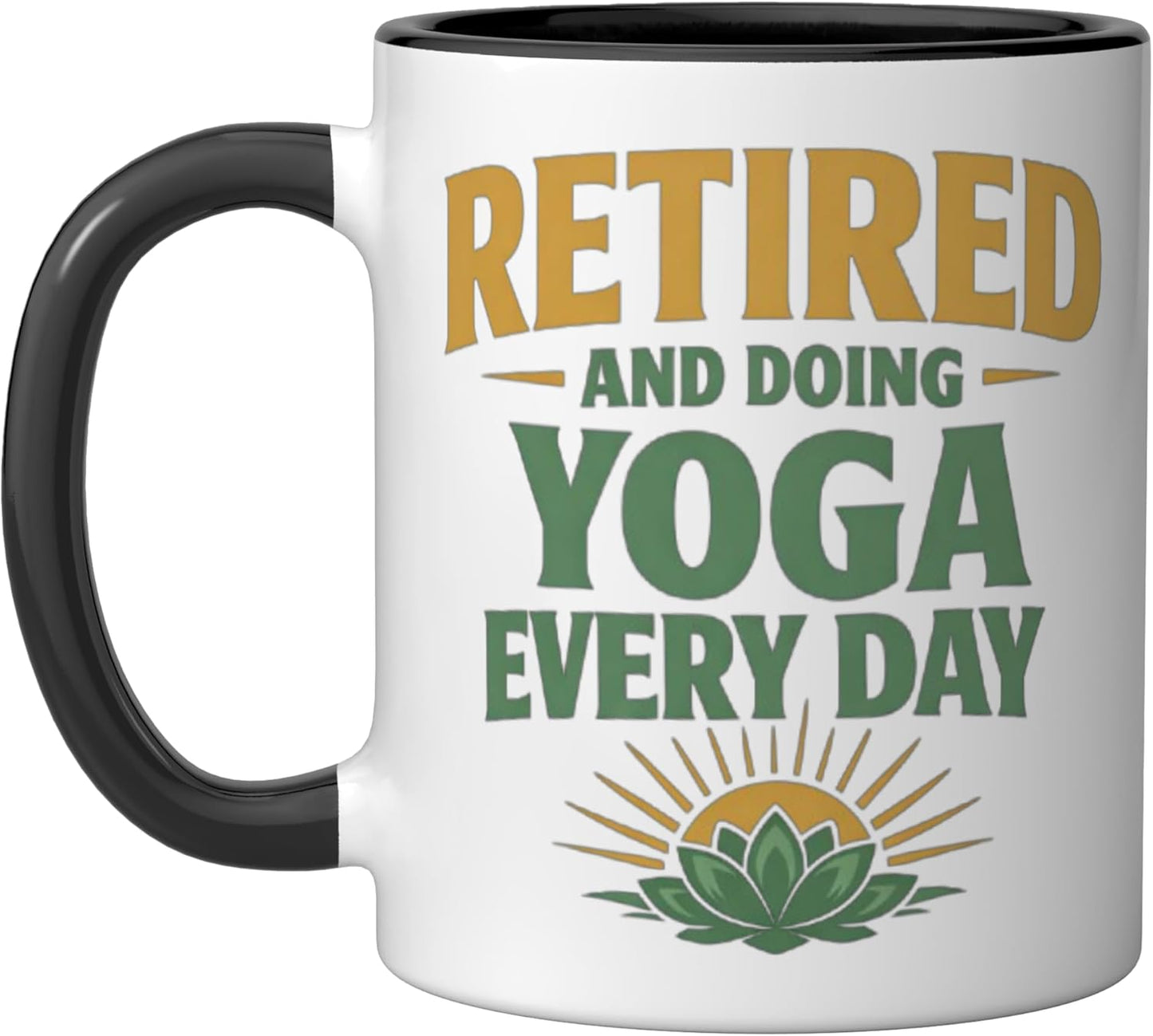 Taza de cerámica para yoga en negro/blanco regalo de retiro