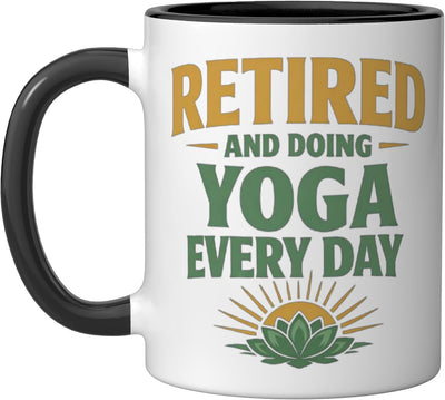 Taza de cerámica para yoga en negro/blanco regalo de retiro