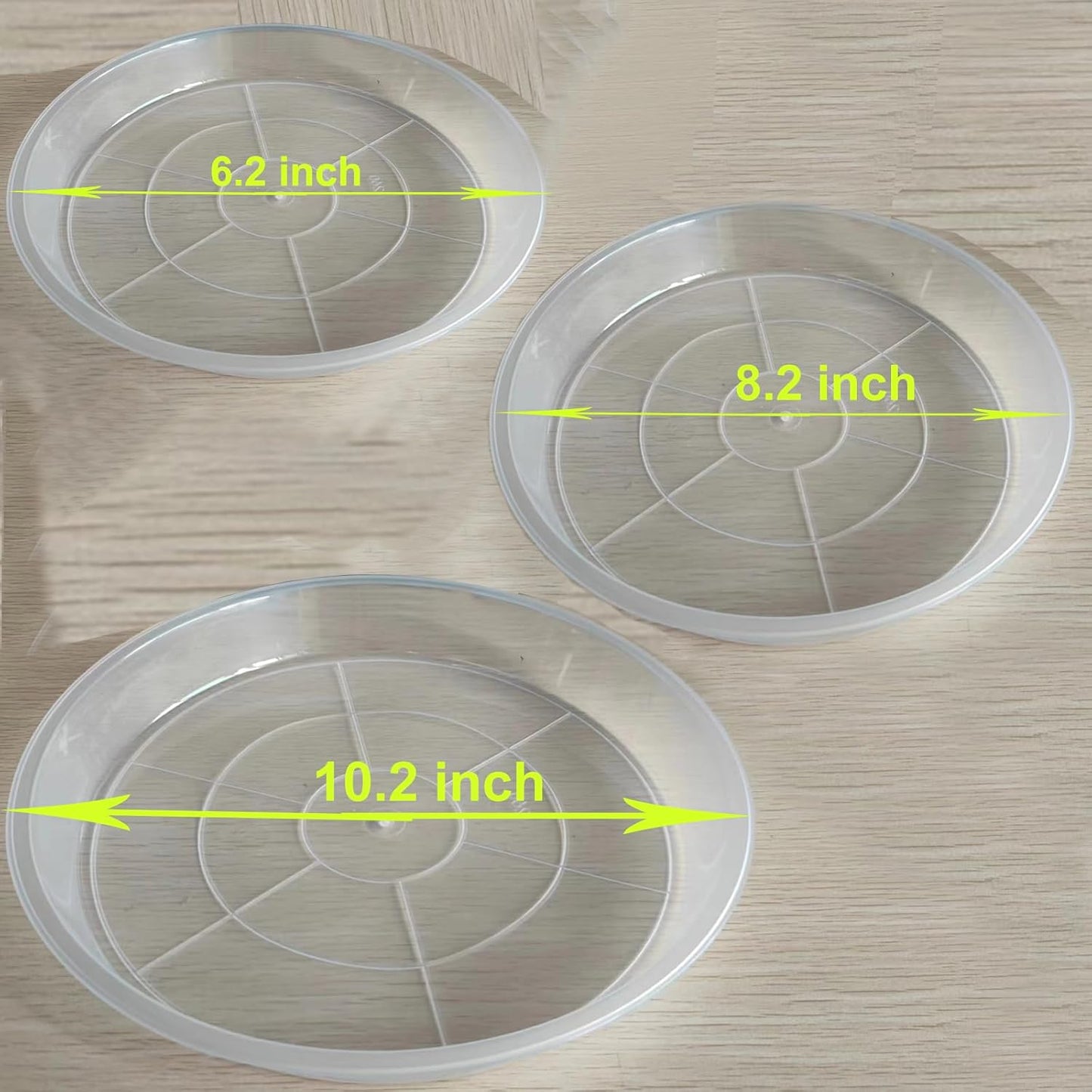 Bandeja plástica para macetas 6-10pulg set 6 transparente
