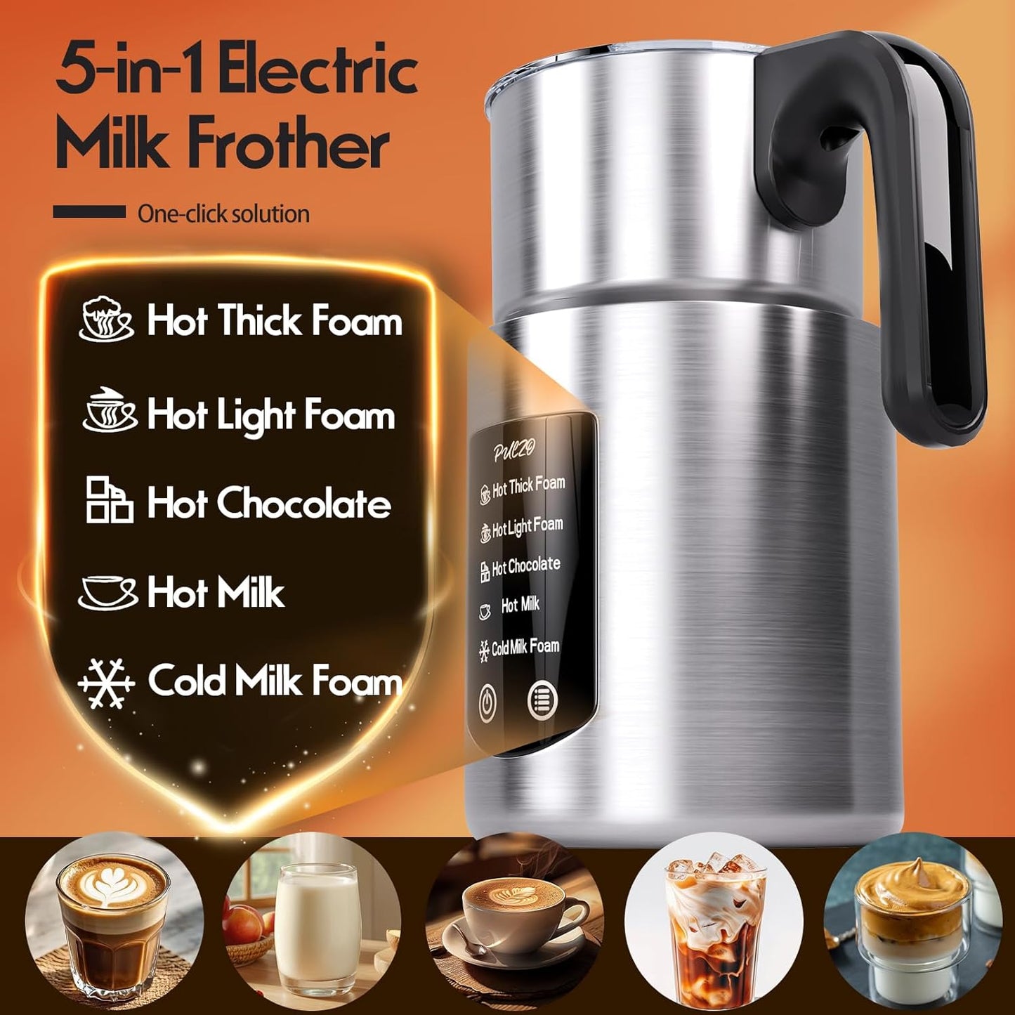 Vaso acero inox para leche eléctrico 17oz frother
