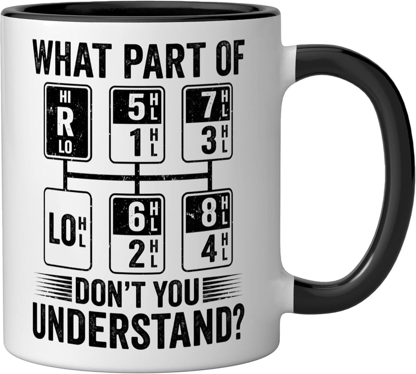 Taza Cerámica Humorística para Camionero Negro/Blanco