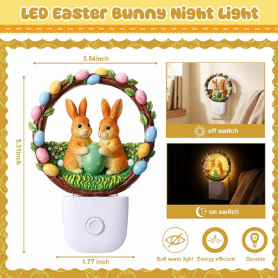 Luz Nocturna LED Pascua Enchufable Decoración Dormitorio