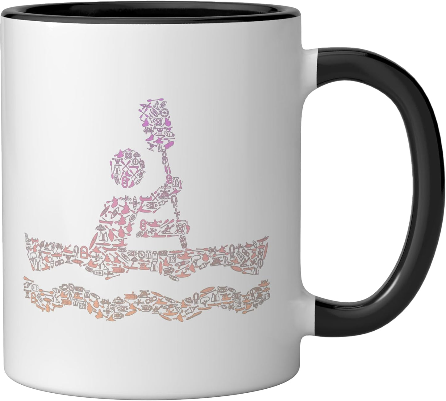 Taza cerámica para kayak mujer negra/blanca