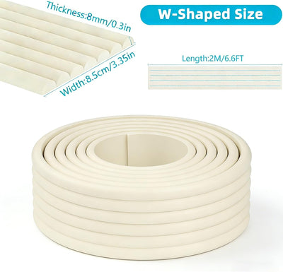 Cinta espuma beige adhesiva para bordes 0.35pulg x 6.56pies