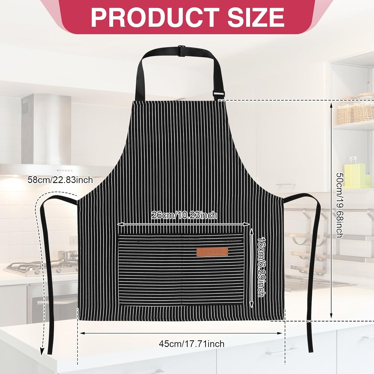3 Delantales Ajustables para Niños con Bolsillos Chef