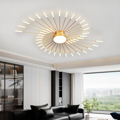 Lámpara techo moderna forma flor LED sala comedor dormitorio