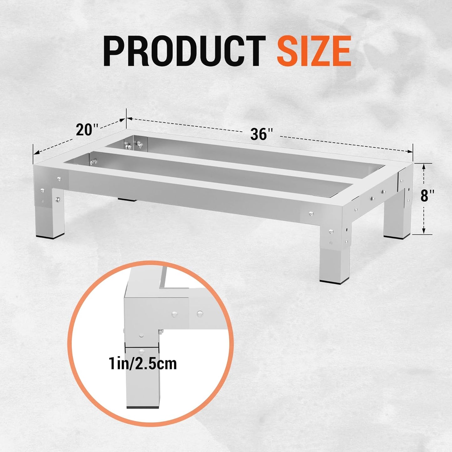 2 Pzas Estante Aluminio 36x20pulg Soporte Alimentos