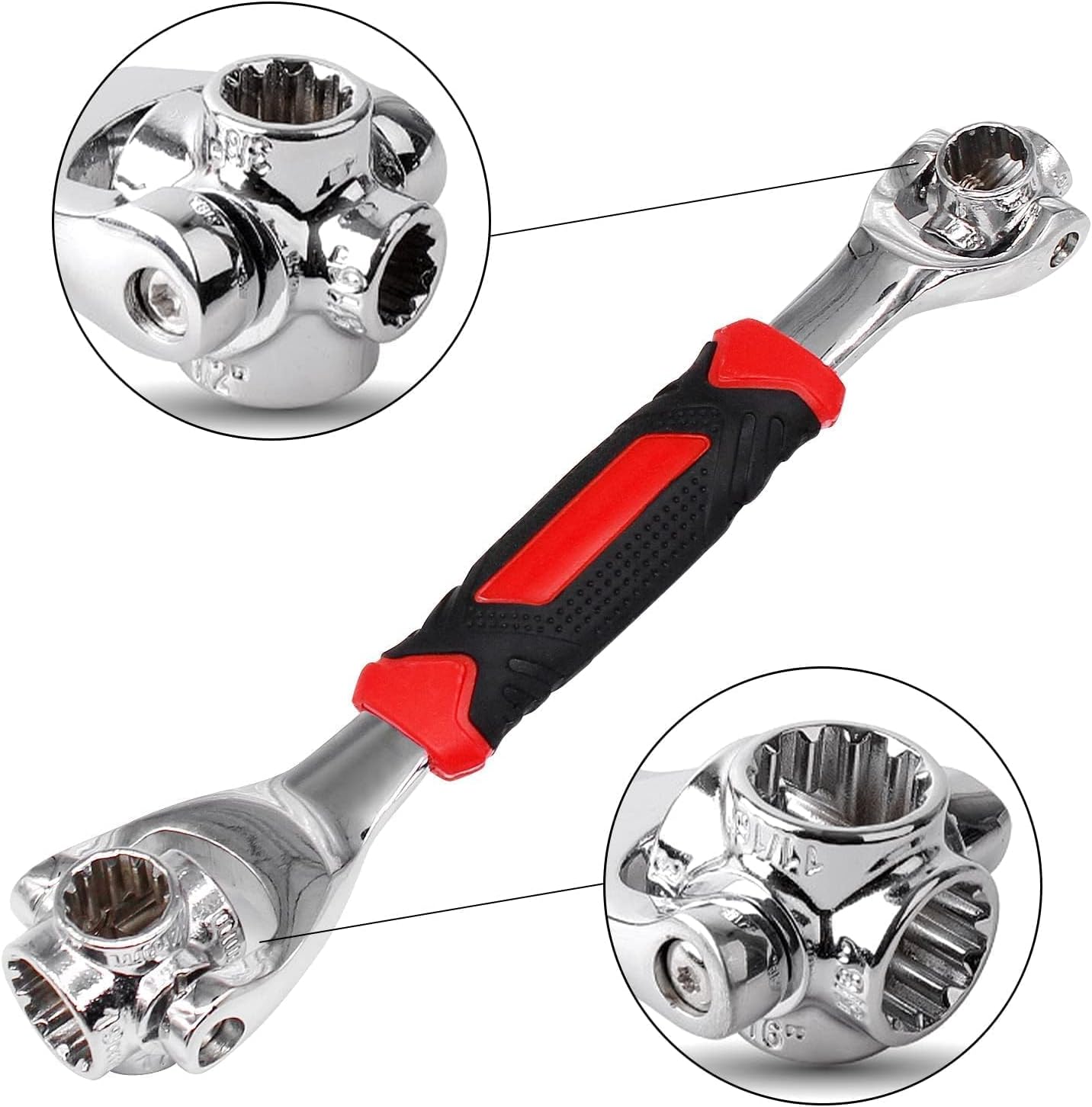 Llave enchufe 52en1 acero inox cabezal giratorio 360
