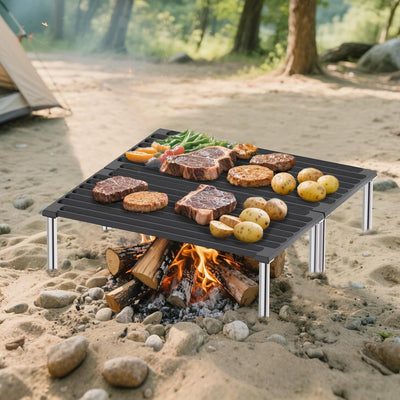 Parrilla hierro fundido 16x16pulg cocina italiana con asas y patas