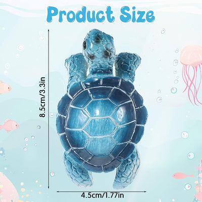 Figura tortuga azul colgador maceta resina decoración jardín