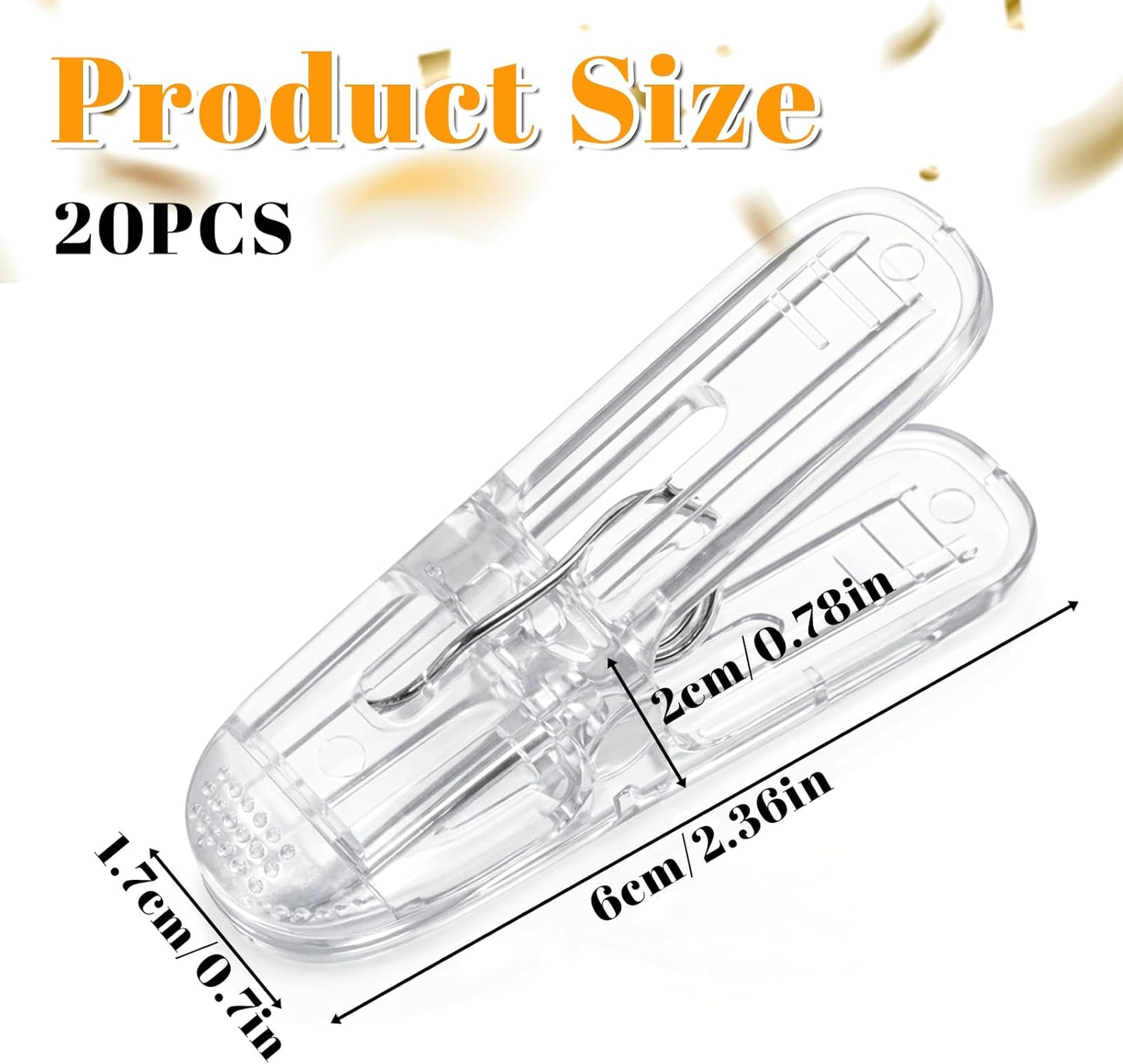 Kit 20 Clips Arcos Globos Transparentes 2.4pulg Resistentes