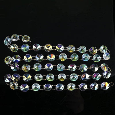 Cadena cuentas octágono 0.551pulg color AB 6ft colgantes boda