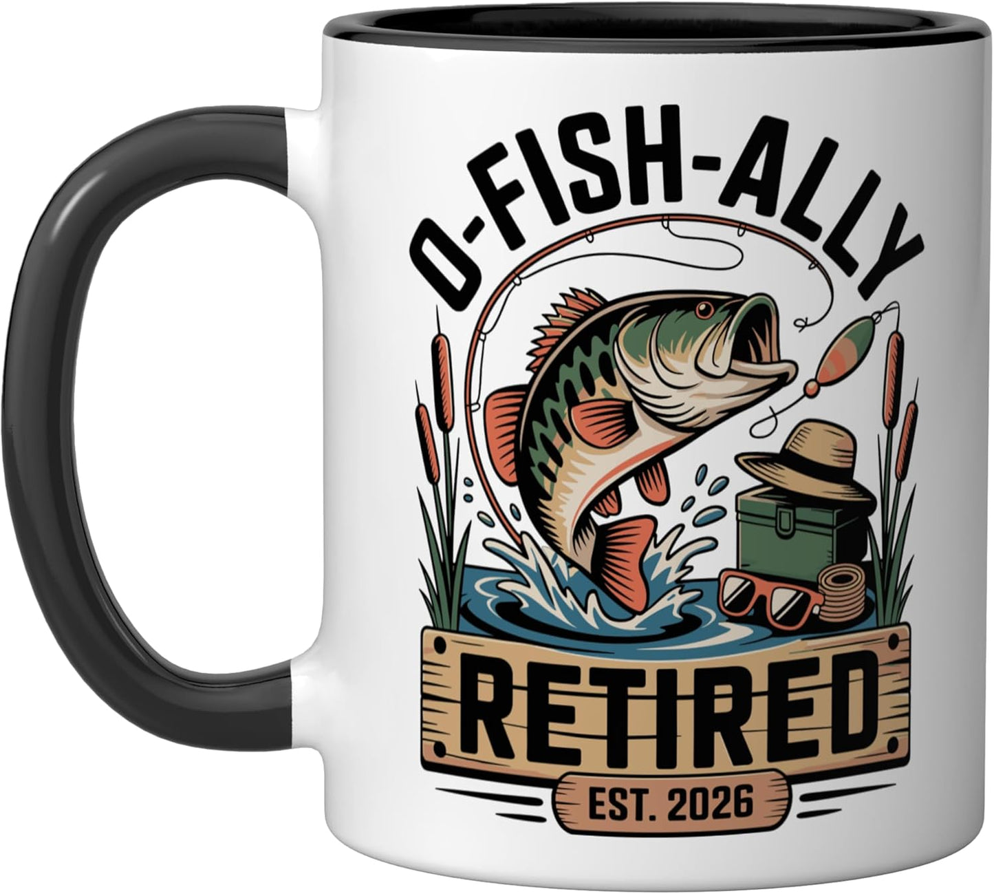 Taza cerámica de retiro para pescar 2026 Ofishally Retired