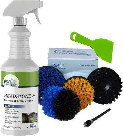 Kit limpiador lápidas 1qt con cepillos taladro