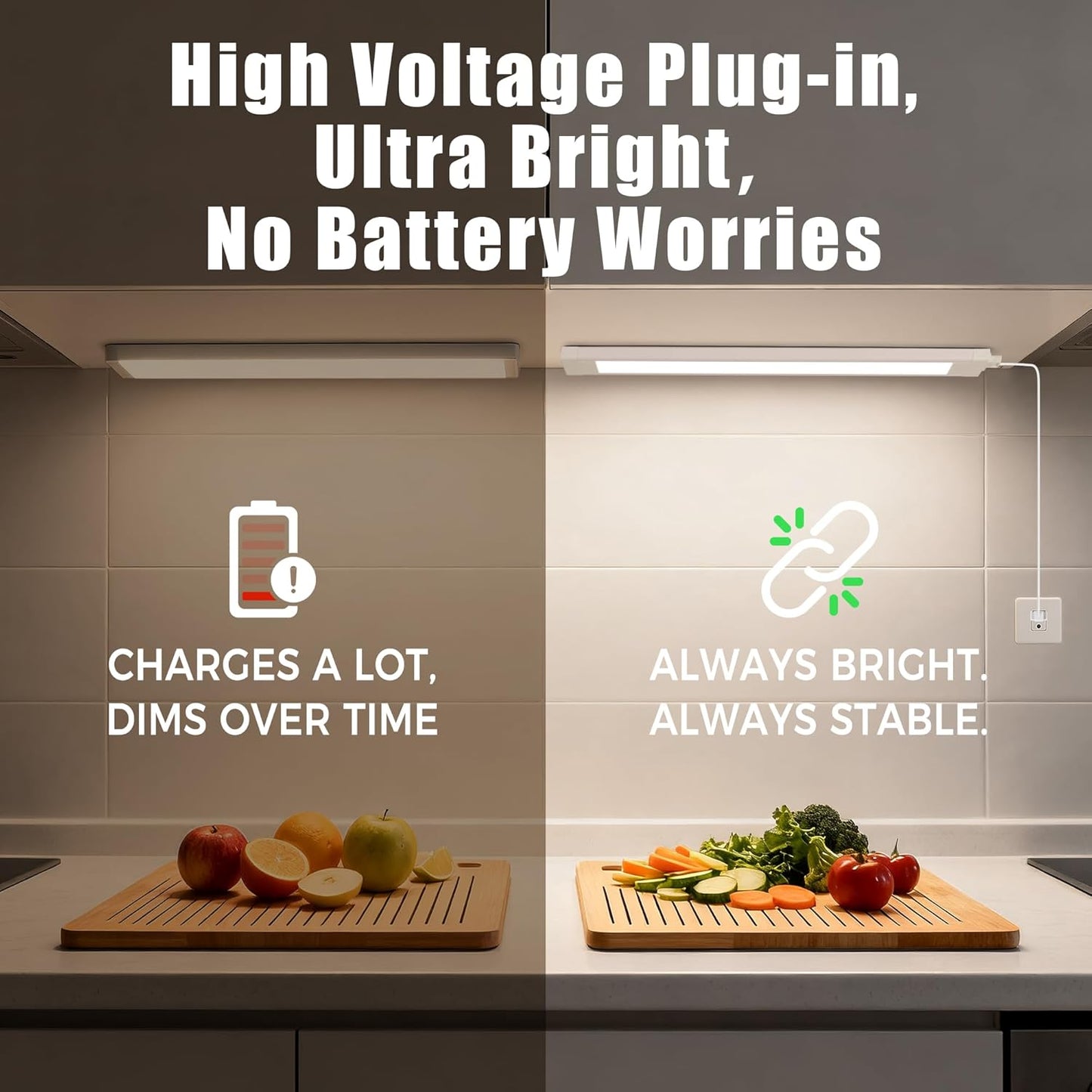 4 Luces LED 14pulg bajo mueble cocina 6500K blanco