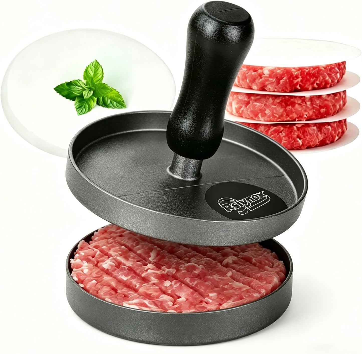 Molde aluminio antiadherente para hamburguesas