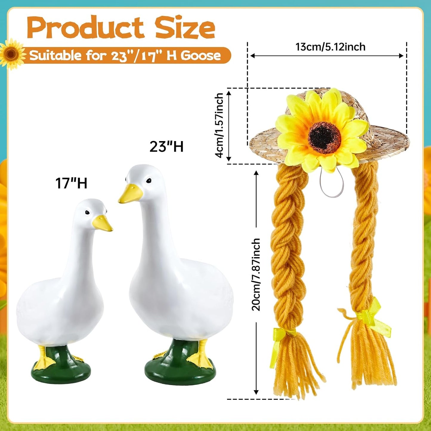 2 Pzas Peluca Trenzada Girasol Plástico