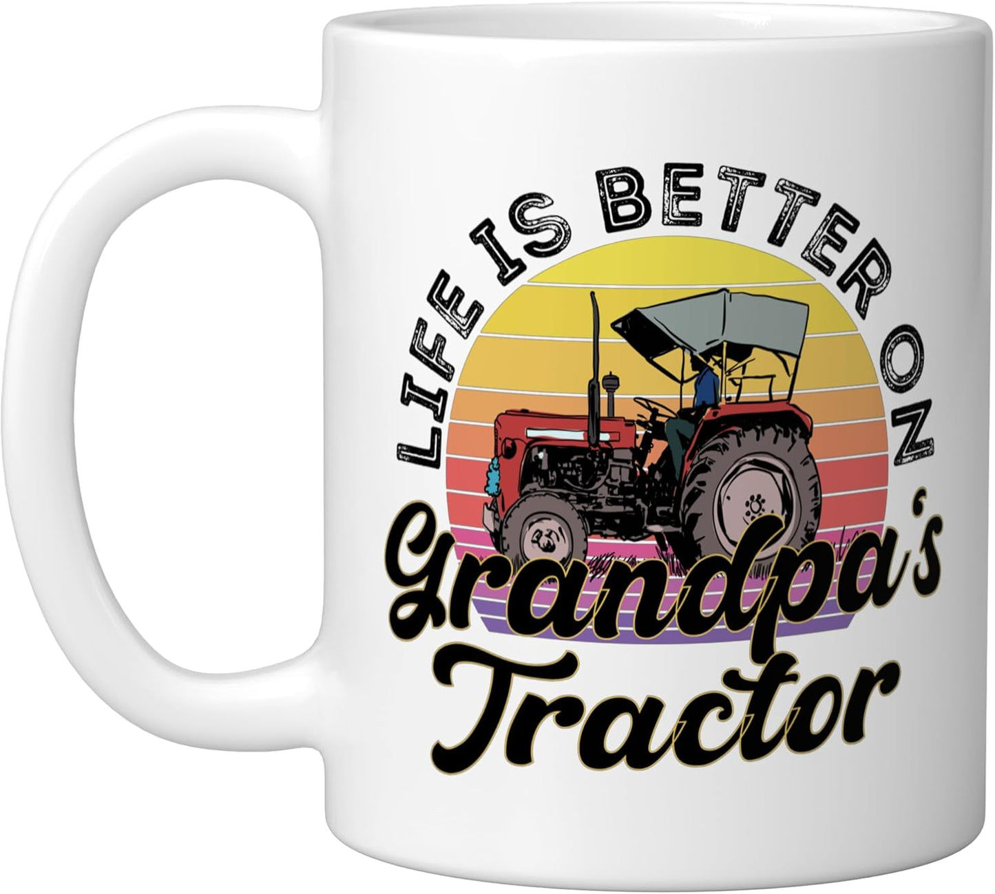 Taza cerámica para amantes del tractor blanco