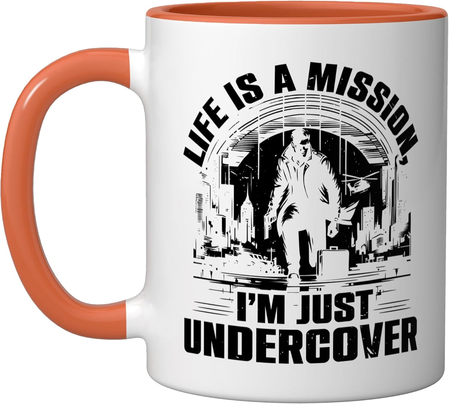 Taza Cerámica Detectivesca Orange/Blanco