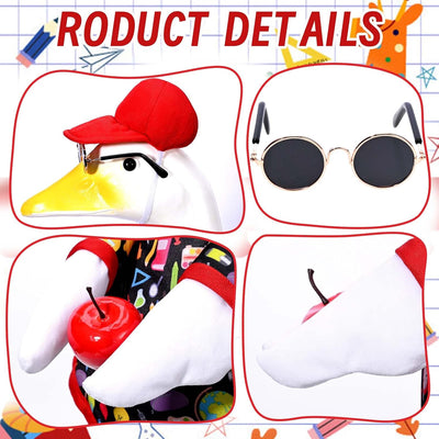 Traje ganso 23pulg sombrero rojo gafas manzana decoración patio