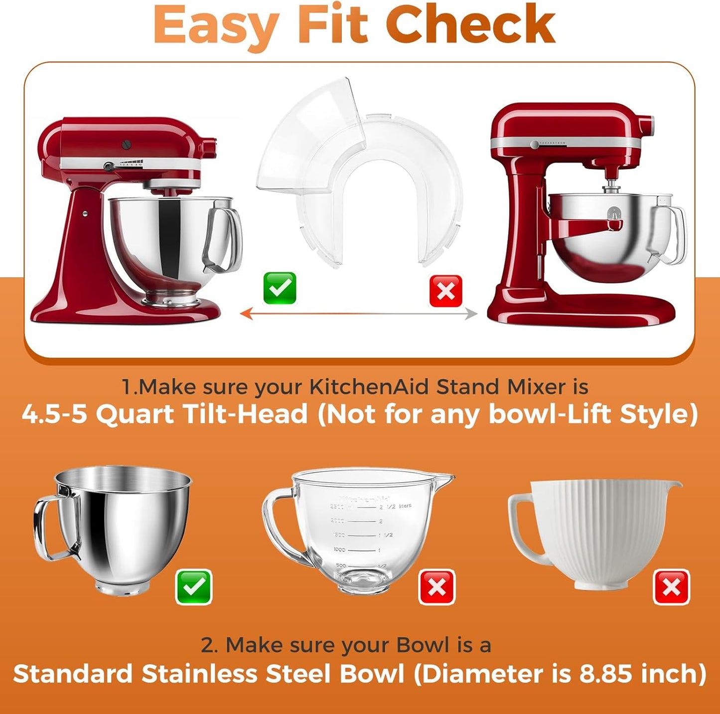 Repuesto para cubierta de batidora KitchenAid acero inox