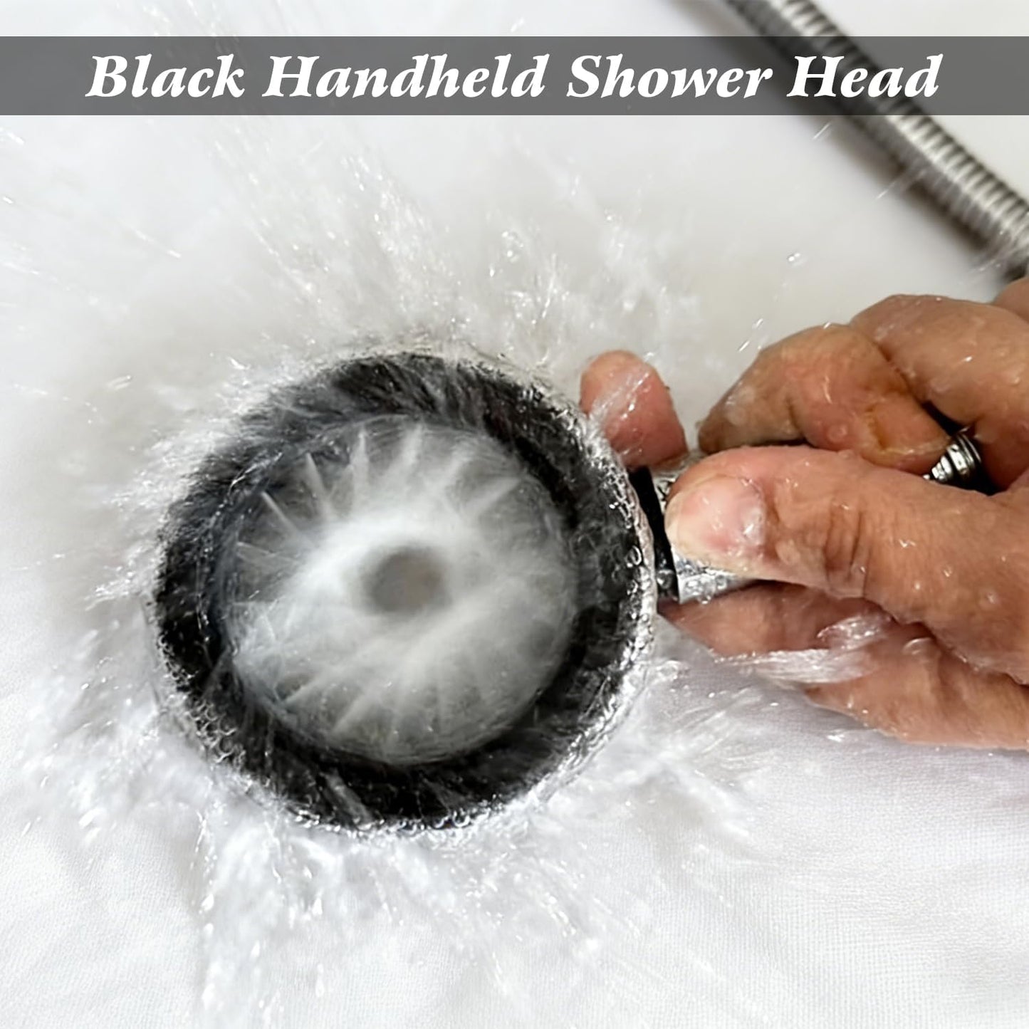 Cabezal ducha hombre diseño grueso negro duradero