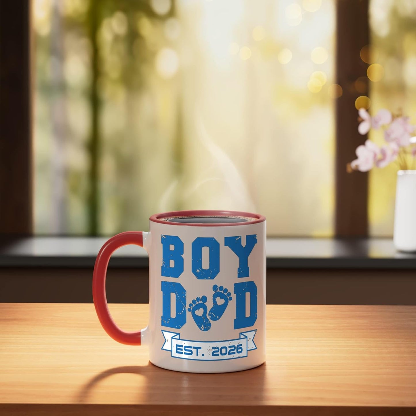Taza Cerámica Vintage Padre Primeros Regalos Rojo/Blanco