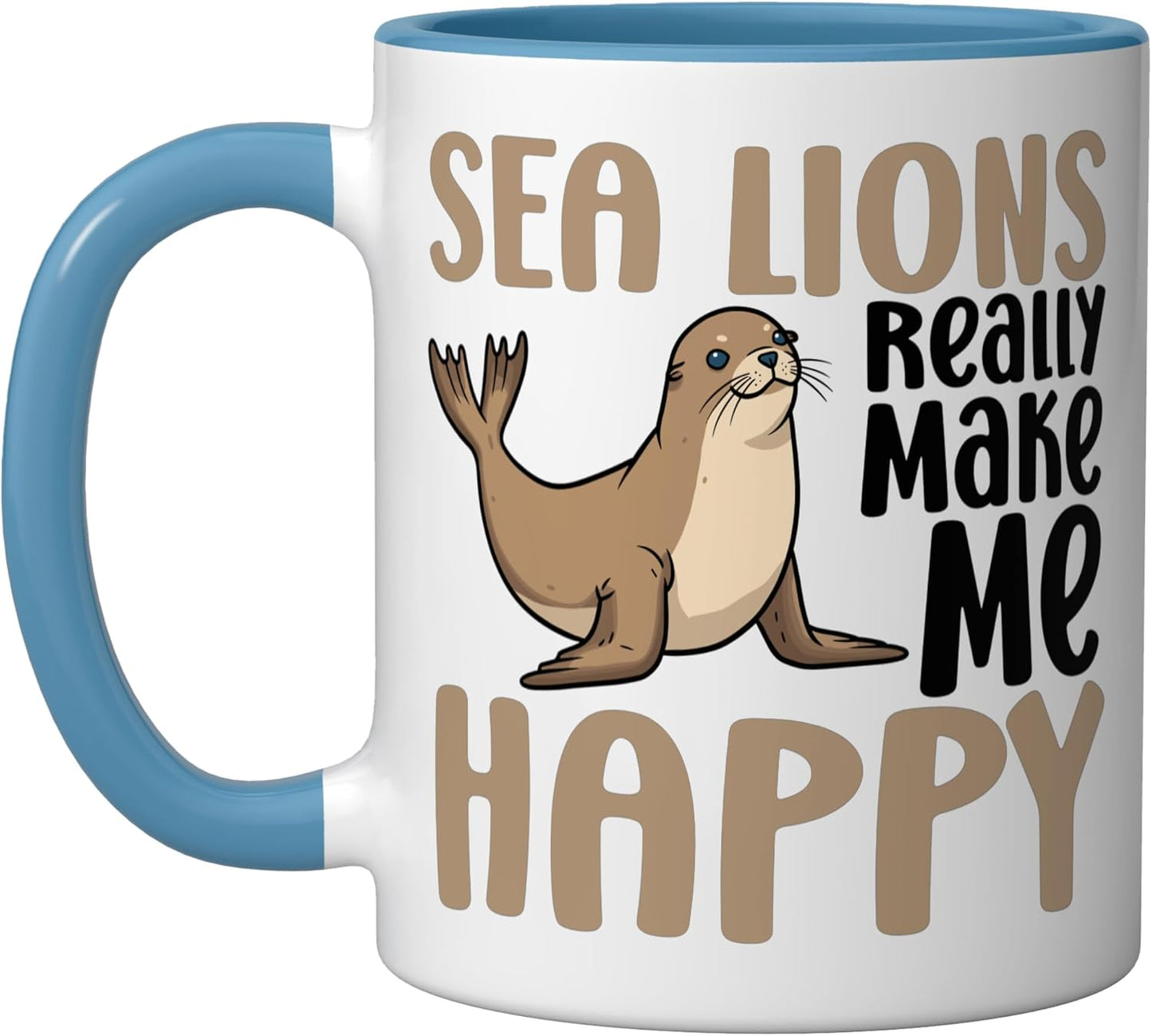 Taza Cerámica León Marino Azul/Blanco Humorístico
