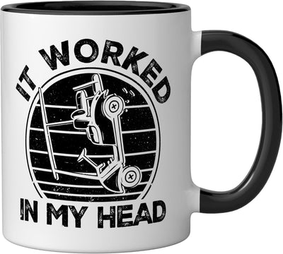 Taza Cerámica para Carrito de Golf Negro/Blanco