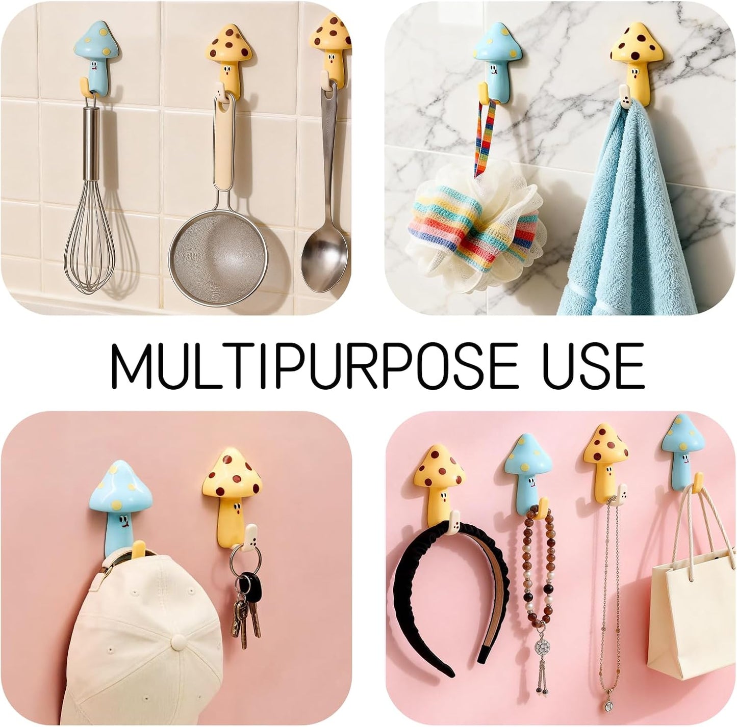 Gancho hongo autoadhesivo decorativo para llaves cocina baño