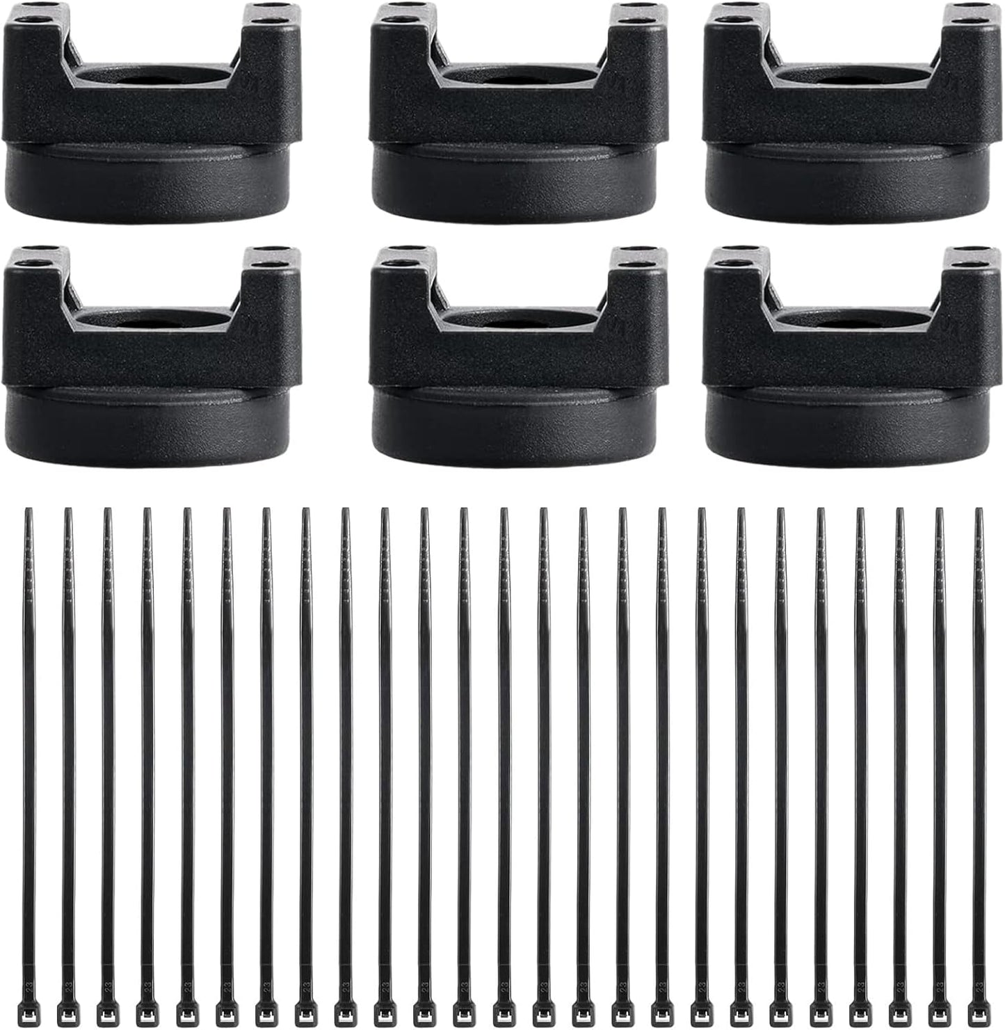 6 Pzas Base Magnética Soporte Cable Negro Multiuso