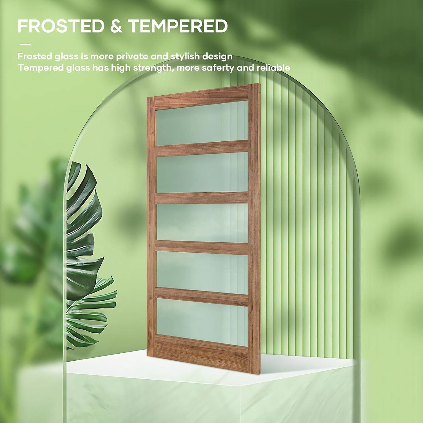 Puerta vidrio granero 40x84pulg con kit herrajes 7ft