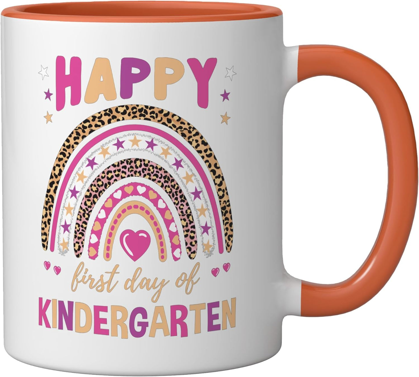 Taza cerámica león arcoíris para primer día de kindergarten