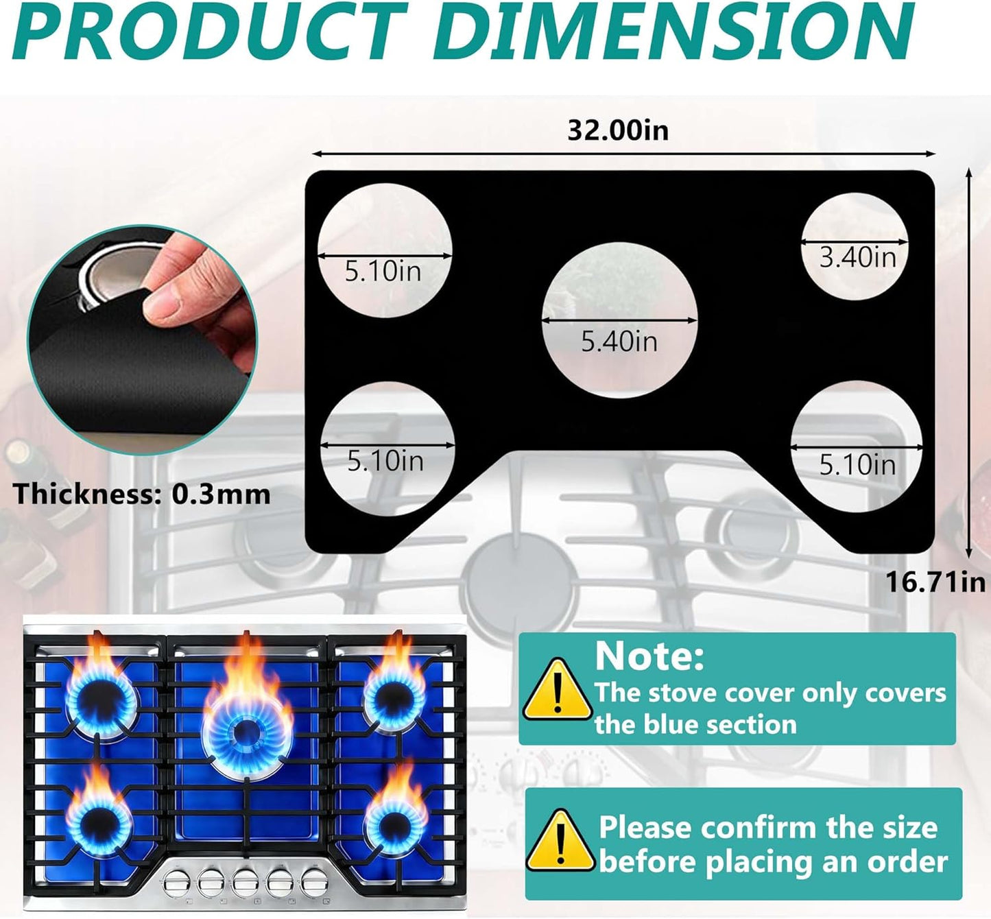 Protector cocina gas 5 quemadores comp Whirlpool