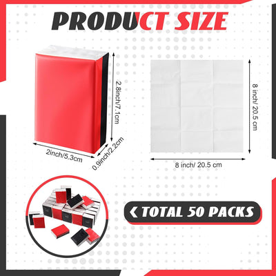 50 Pañuelos viaje rojos y negros mini bolsillo regalo fiesta