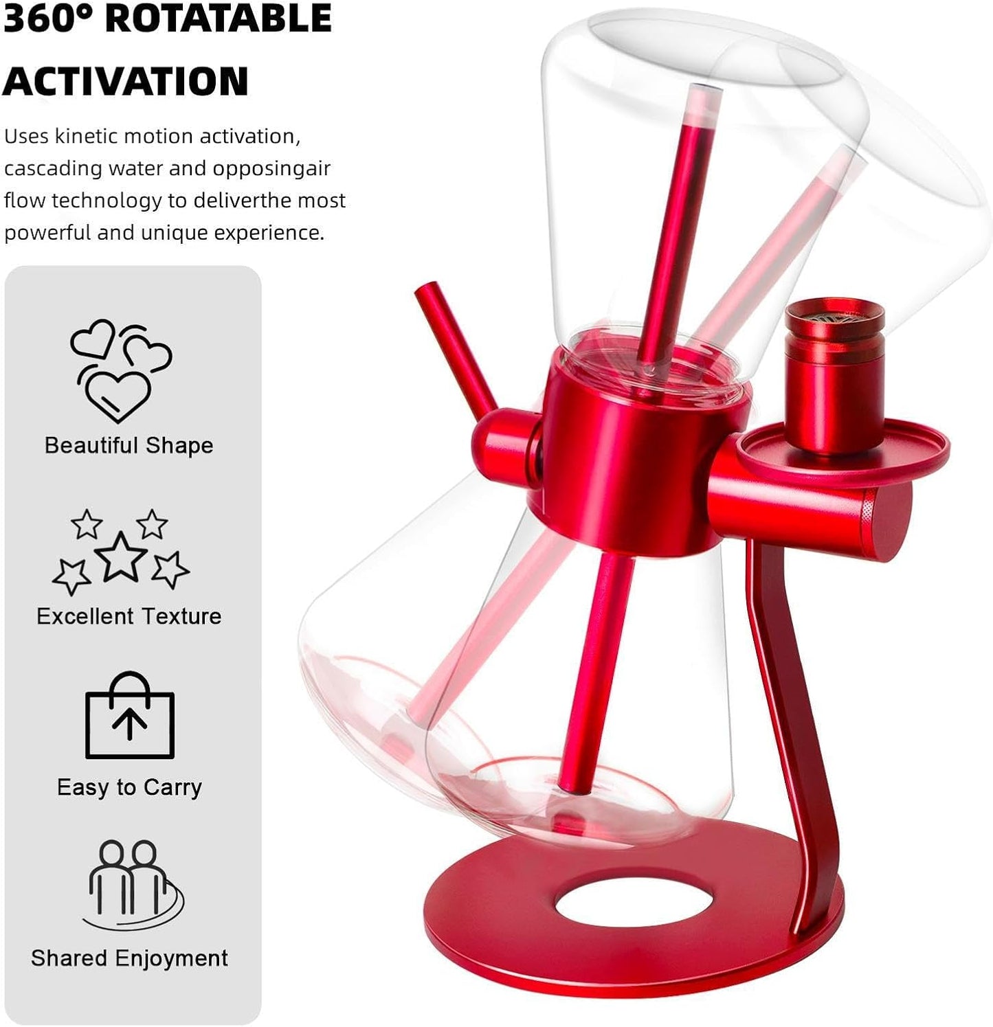 Infusor Gravedad 16pulg Rotación 360 Grados Rojo