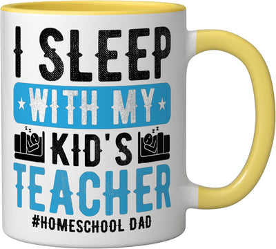 Taza cerámica para padres frase humorística amarillo/blanco