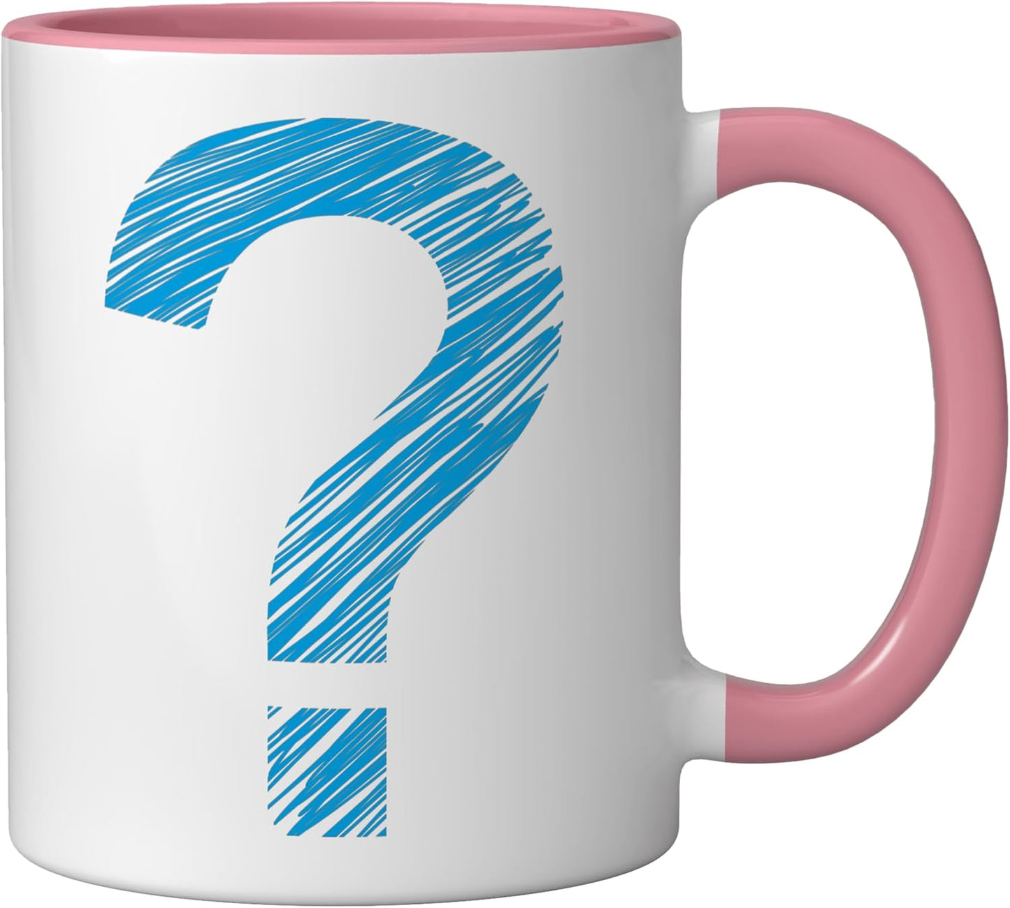 Taza Cerámica Azul Pregunta Con Punto De Interrogación