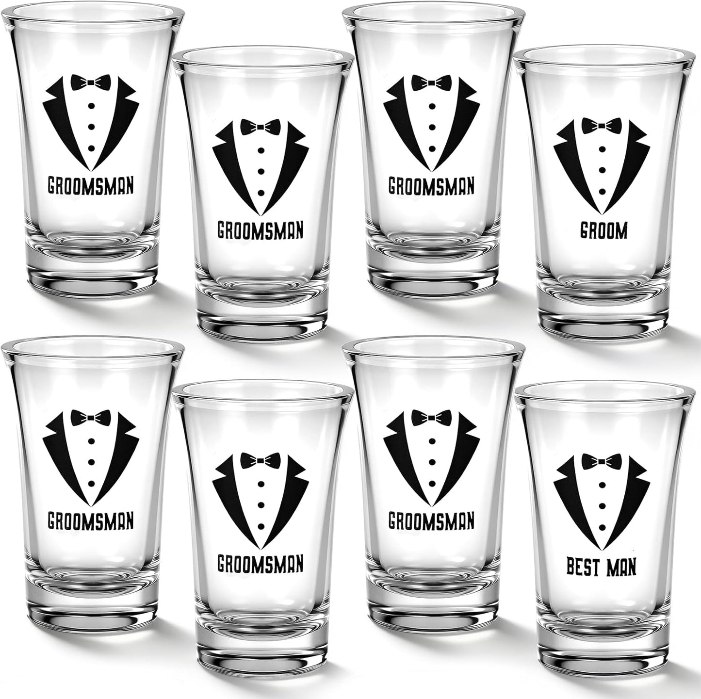 8 Vasos Acrílicos Regalo Padrinos Boda Negro Transparente