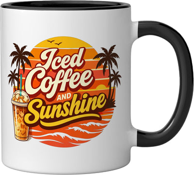 Taza cerámica para amante del café Iced Coffee y Black/White