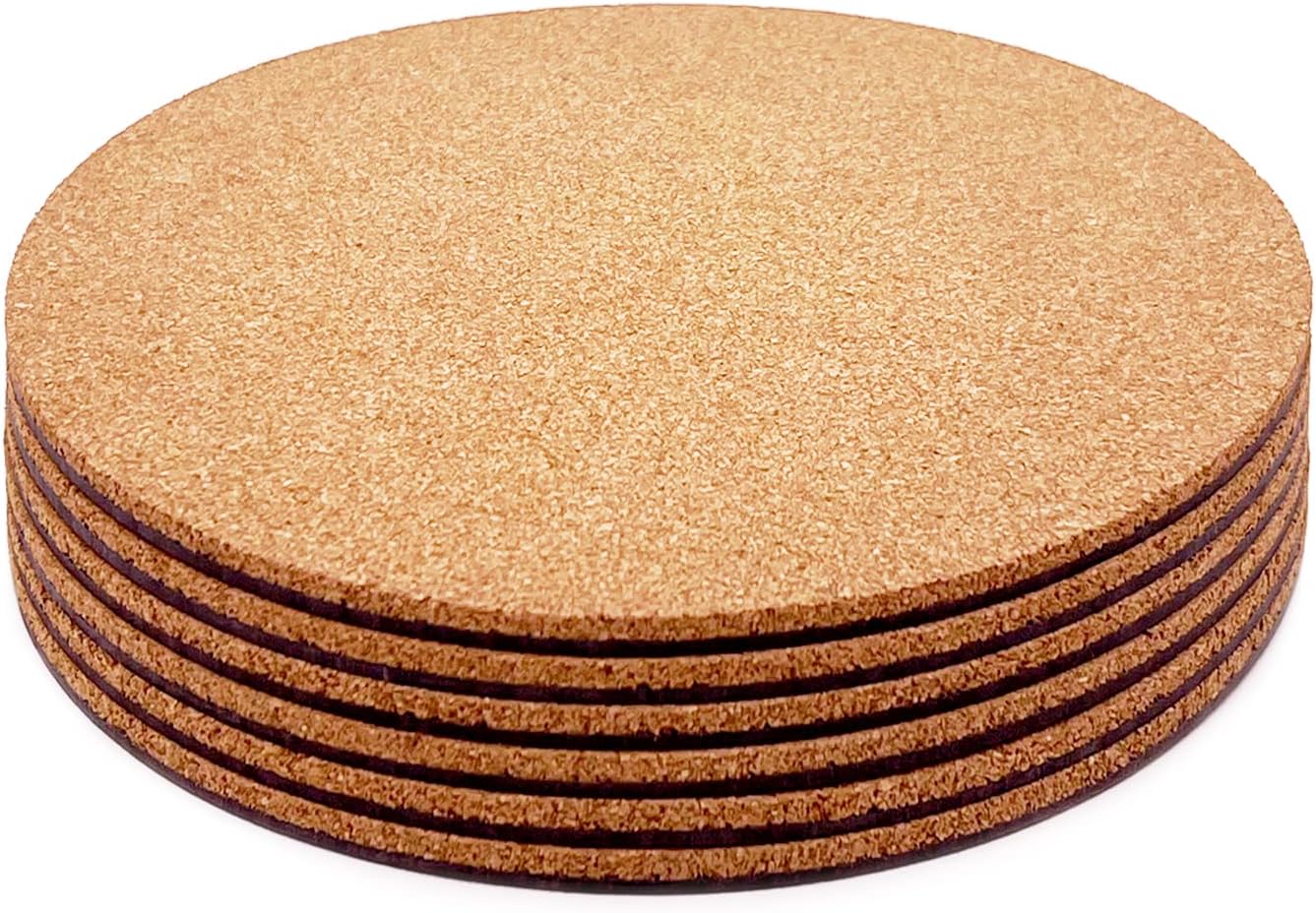 Posavasos corcho doble capa 6pulg 6uds