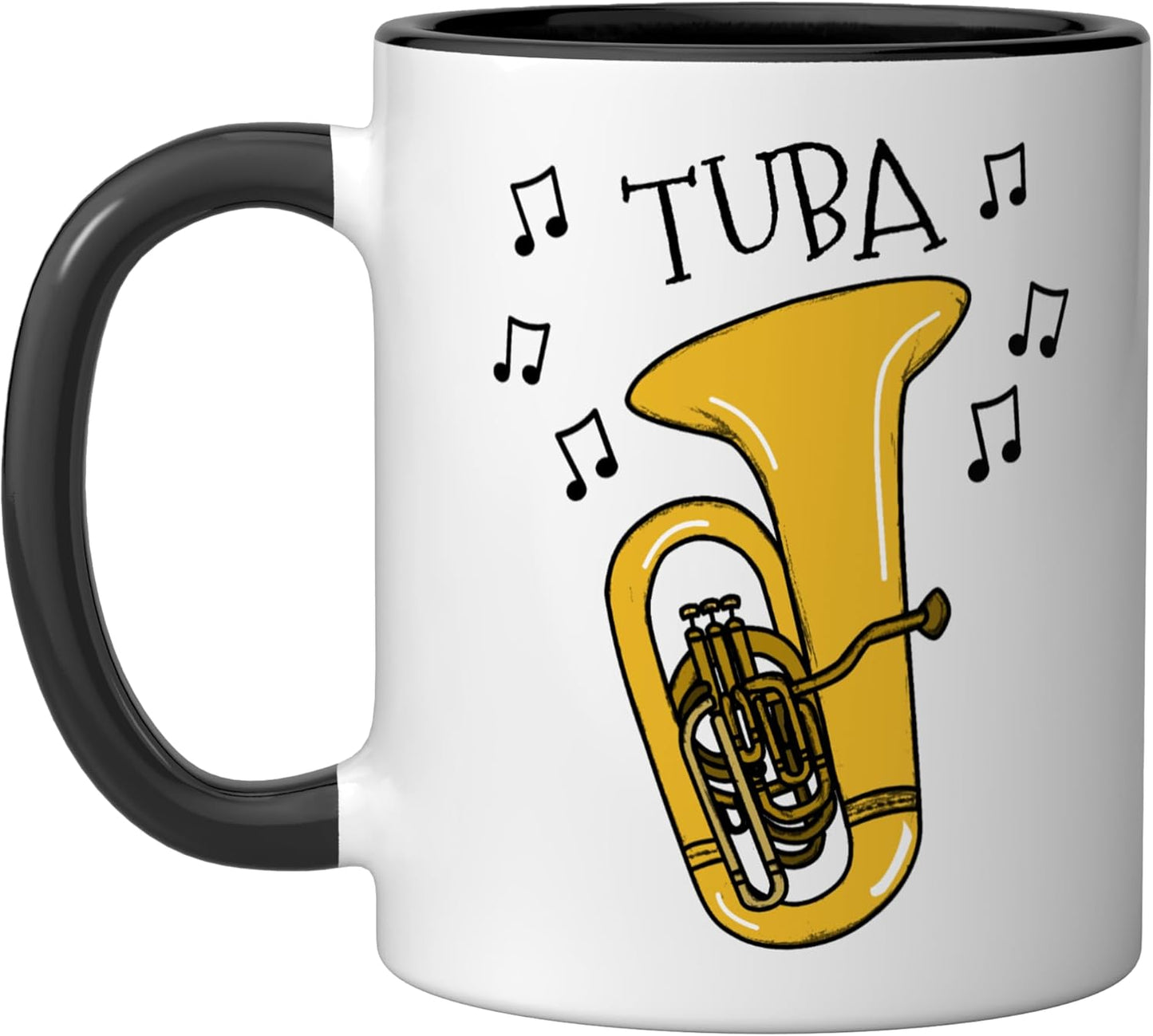 Taza cerámica para tuba player negro/blanco