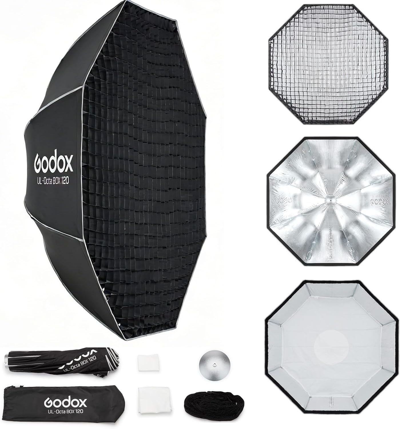 Softbox octágono 47pulg Bowens Mount con difusor y rejilla