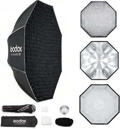Softbox octágono 47pulg Bowens Mount con difusor y rejilla