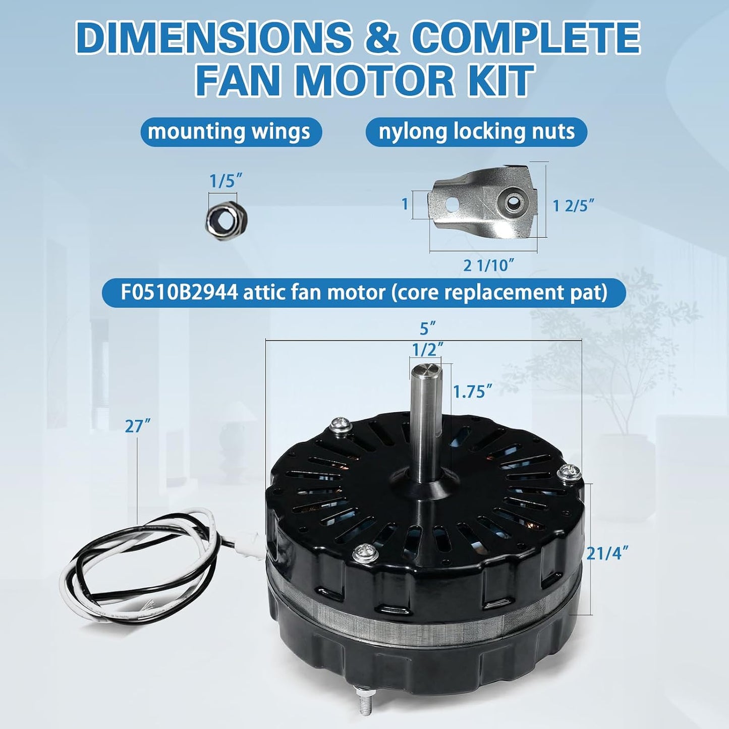 Motor ventilador ático comp Lomanco serie 2000 1800 kit incluido